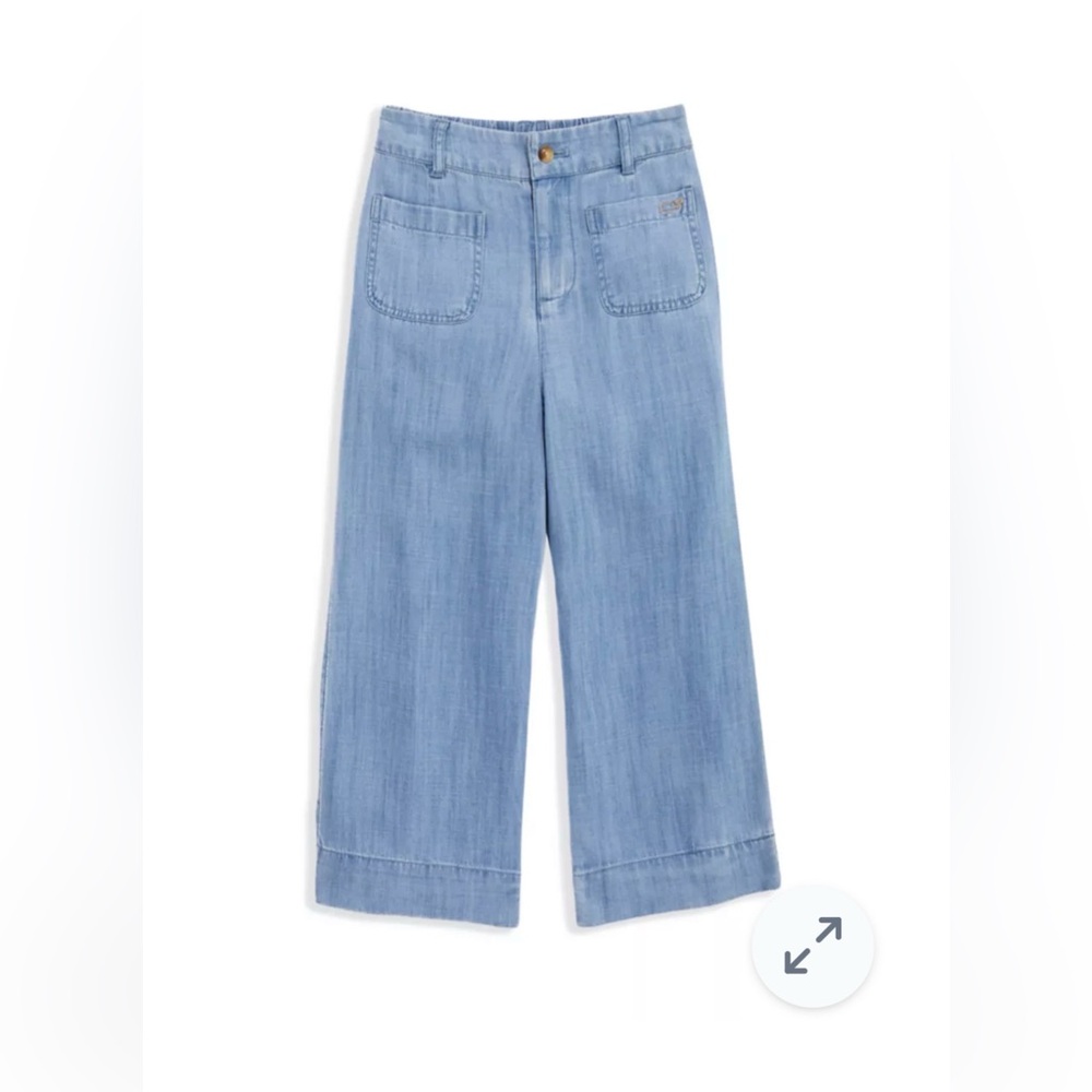 Vineyard Vines Light Blue Wide-Leg Chambray wide leg pants -  Girls Size 16 NWT